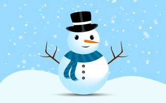 Christmas Snowman Snowfalling Background