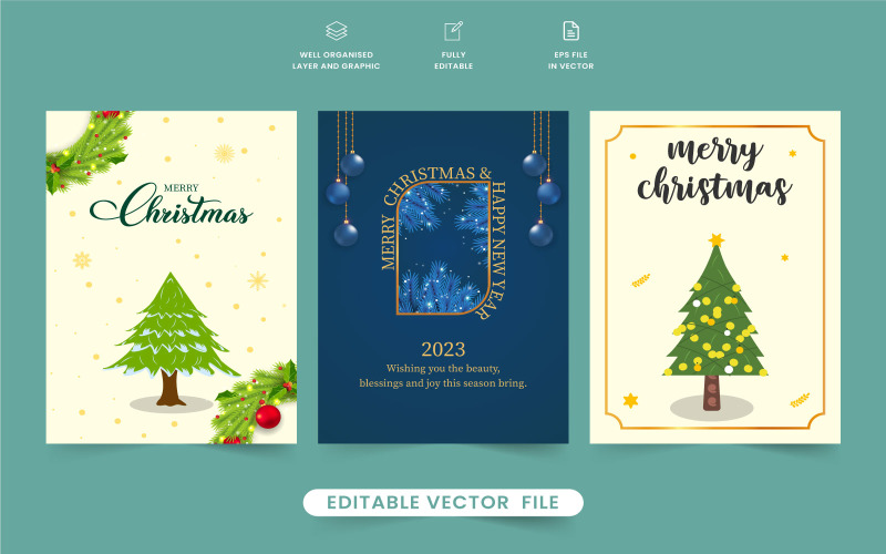 Invitation card collection for Xmas Illustration