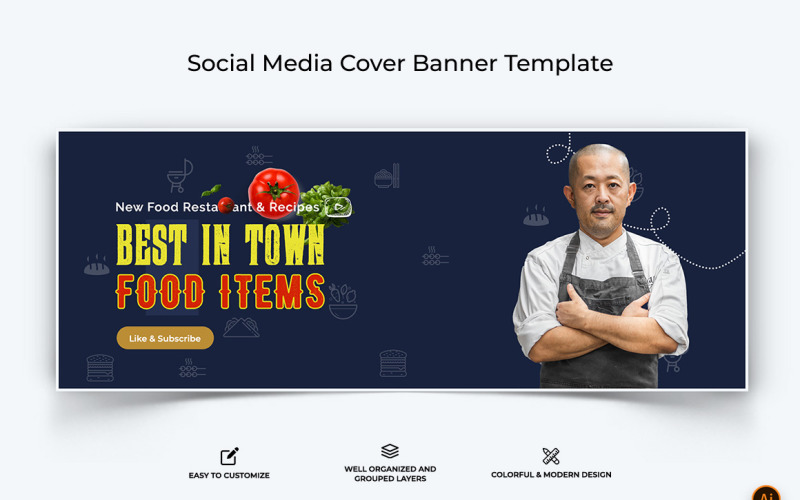 Chef Cooking Facebook Cover Banner Design-05 Social Media