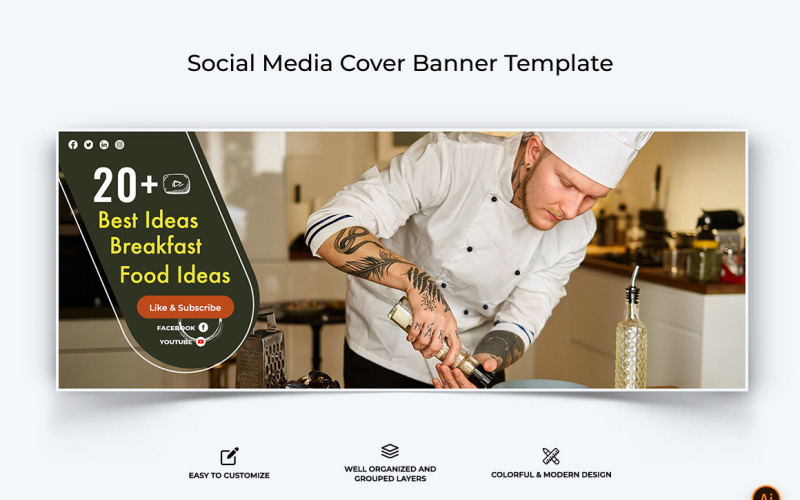 Chef Cooking Facebook Cover Banner Design-07 Social Media