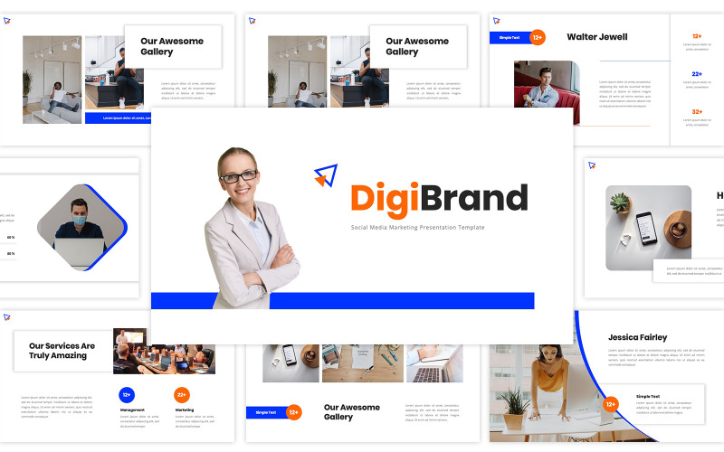 DigiBrand - Social Media Marketing PowerPoint PowerPoint Template