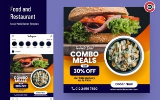 Food & Restaurant Social Media Banner - 00285