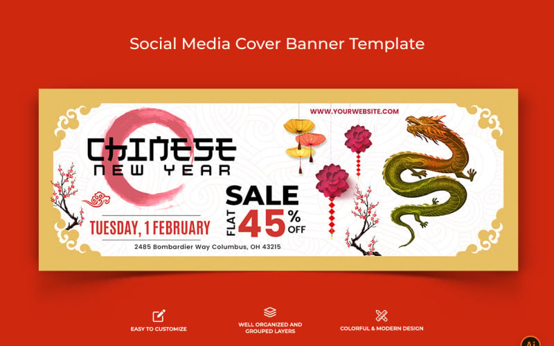 Chinese NewYear Facebook Cover Banner Design-10 Social Media