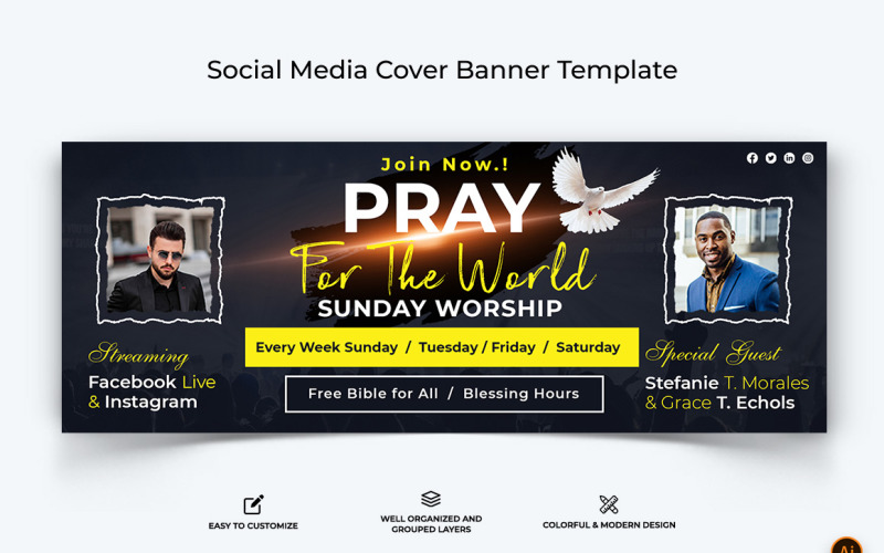 Church Speech Facebook Cover Banner Design-03 Social Media