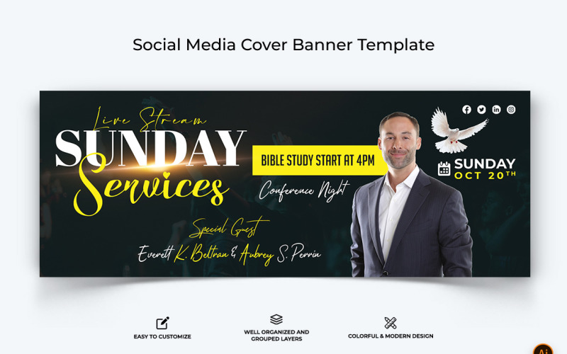 Church Speech Facebook Cover Banner Design-04 Social Media