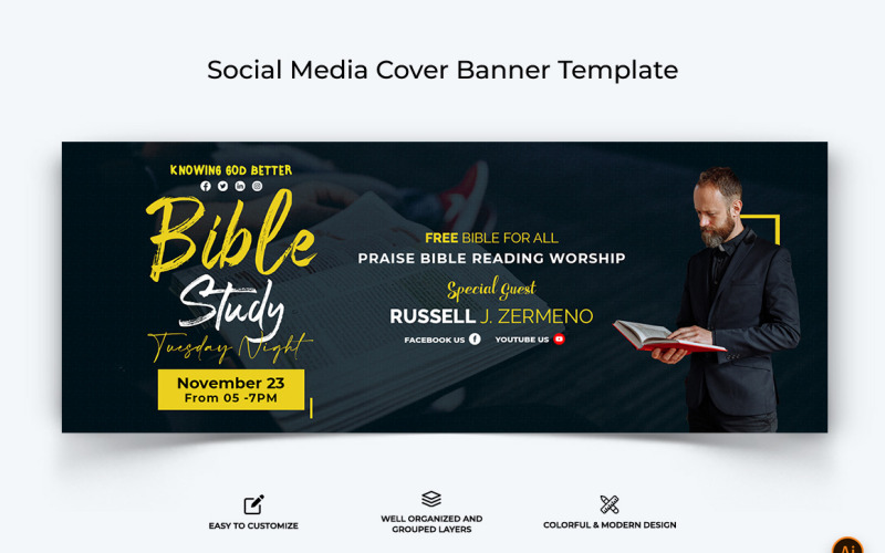 Church Speech Facebook Cover Banner Design-10 Social Media