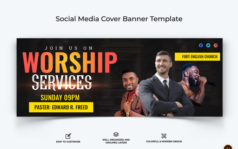 Church Speech Facebook Cover Banner Design-14 Social Media