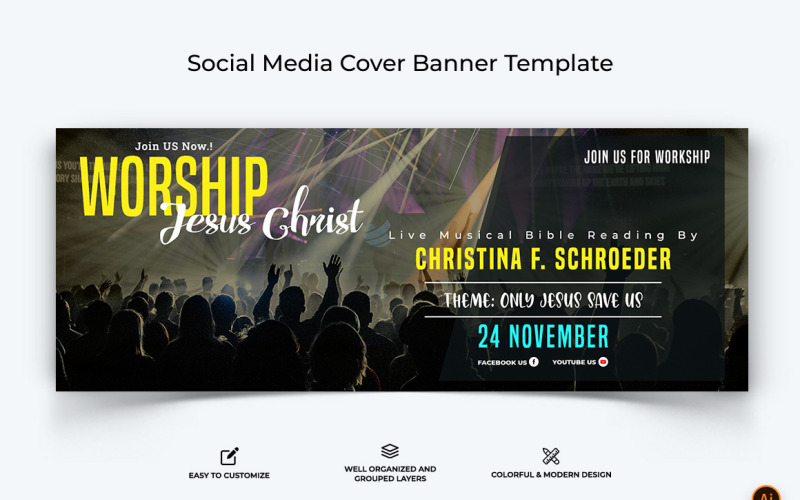 Church Speech Facebook Cover Banner Design-22 Social Media