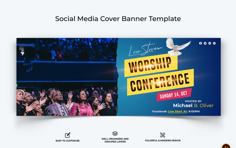 Church Speech Facebook Cover Banner Design-25 Social Media