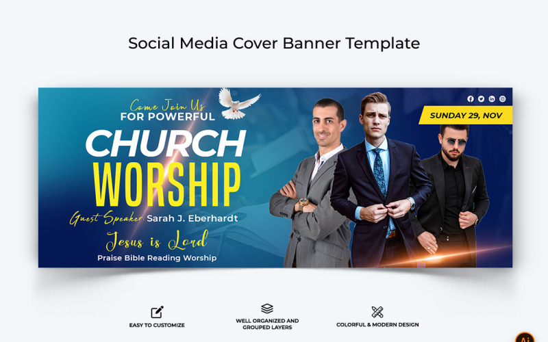 Church Speech Facebook Cover Banner Design-34 Social Media
