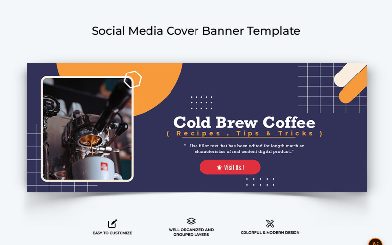 Coffee Making Facebook Cover Banner Design-03 Social Media