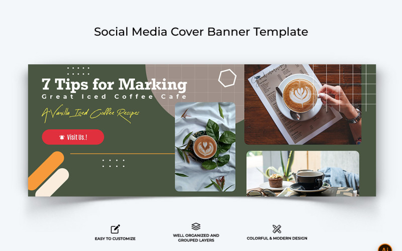 Coffee Making Facebook Cover Banner Design-08 Social Media