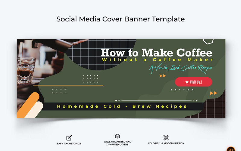 Coffee Making Facebook Cover Banner Design-09 Social Media