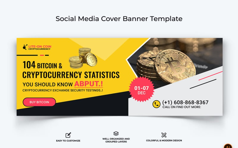 CryptoCurrency Facebook Cover Banner Design-06 Social Media