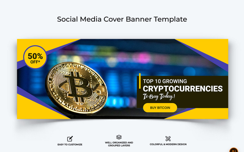 CryptoCurrency Facebook Cover Banner Design-08 Social Media