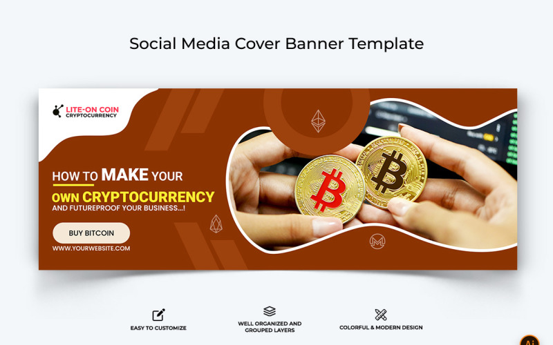 CryptoCurrency Facebook Cover Banner Design-10 Social Media