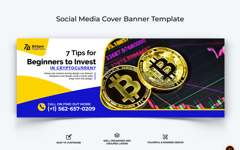 CryptoCurrency Facebook Cover Banner Design-11 Social Media