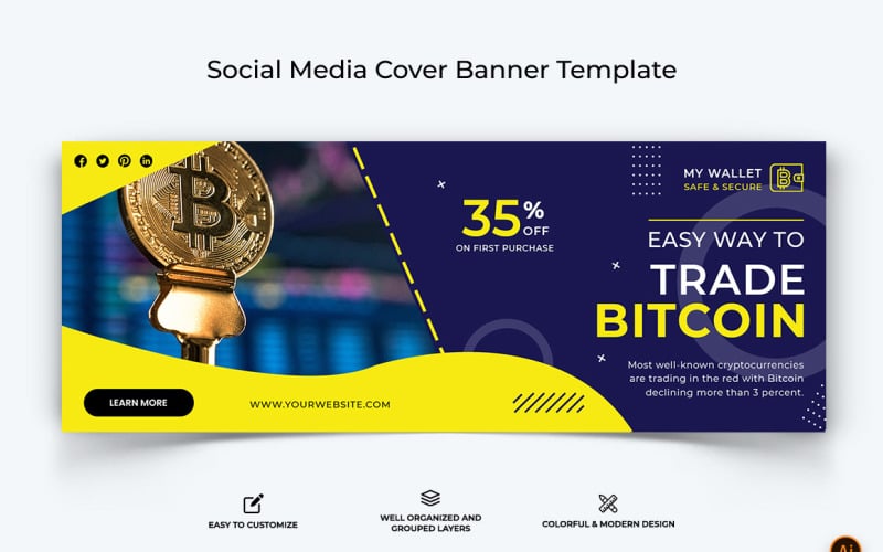 CryptoCurrency Facebook Cover Banner Design-26 Social Media