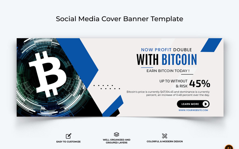 CryptoCurrency Facebook Cover Banner Design-30 Social Media