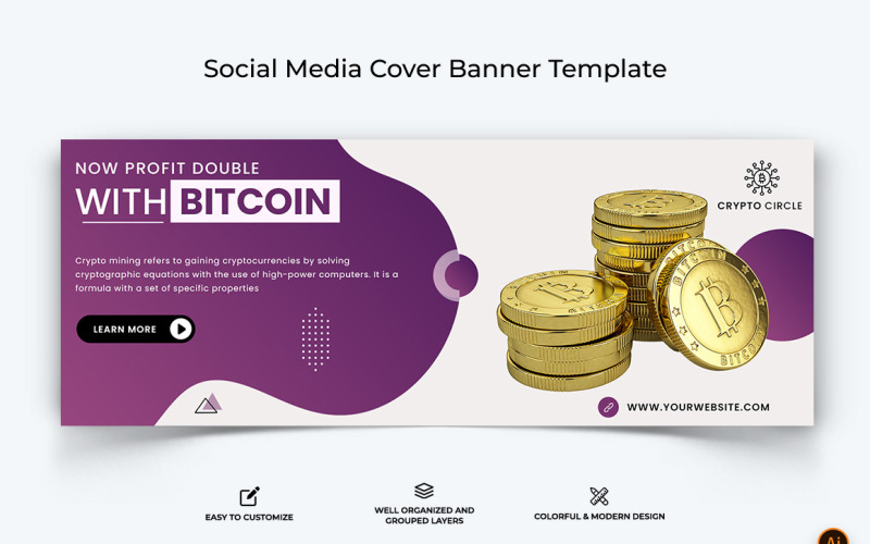 CryptoCurrency Facebook Cover Banner Design-31 Social Media