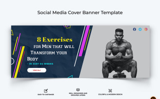 Gym and Fitness Facebook Cover Banner Design-06