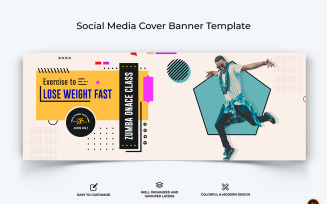 Gym and Fitness Facebook Cover Banner Design-10
