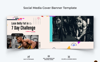 Gym and Fitness Facebook Cover Banner Design-11