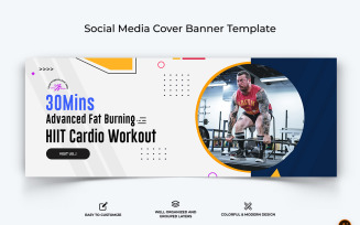 Gym and Fitness Facebook Cover Banner Design-12