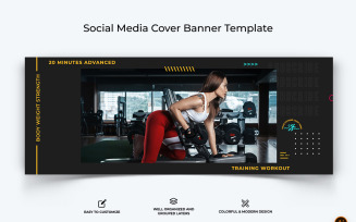 Gym and Fitness Facebook Cover Banner Design-13