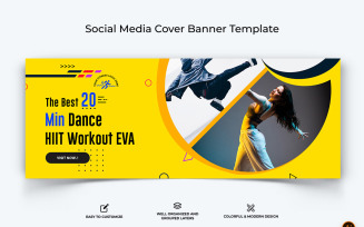 Gym and Fitness Facebook Cover Banner Design-14