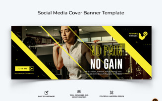 Gym and Fitness Facebook Cover Banner Design-17