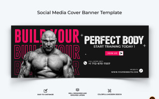 Gym and Fitness Facebook Cover Banner Design-22