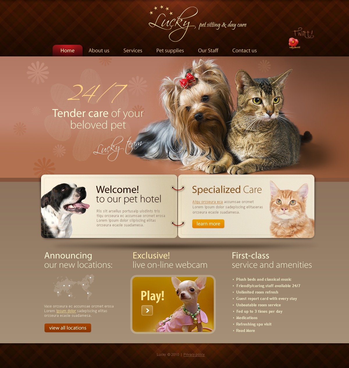Pet Sitting Website Template 28173