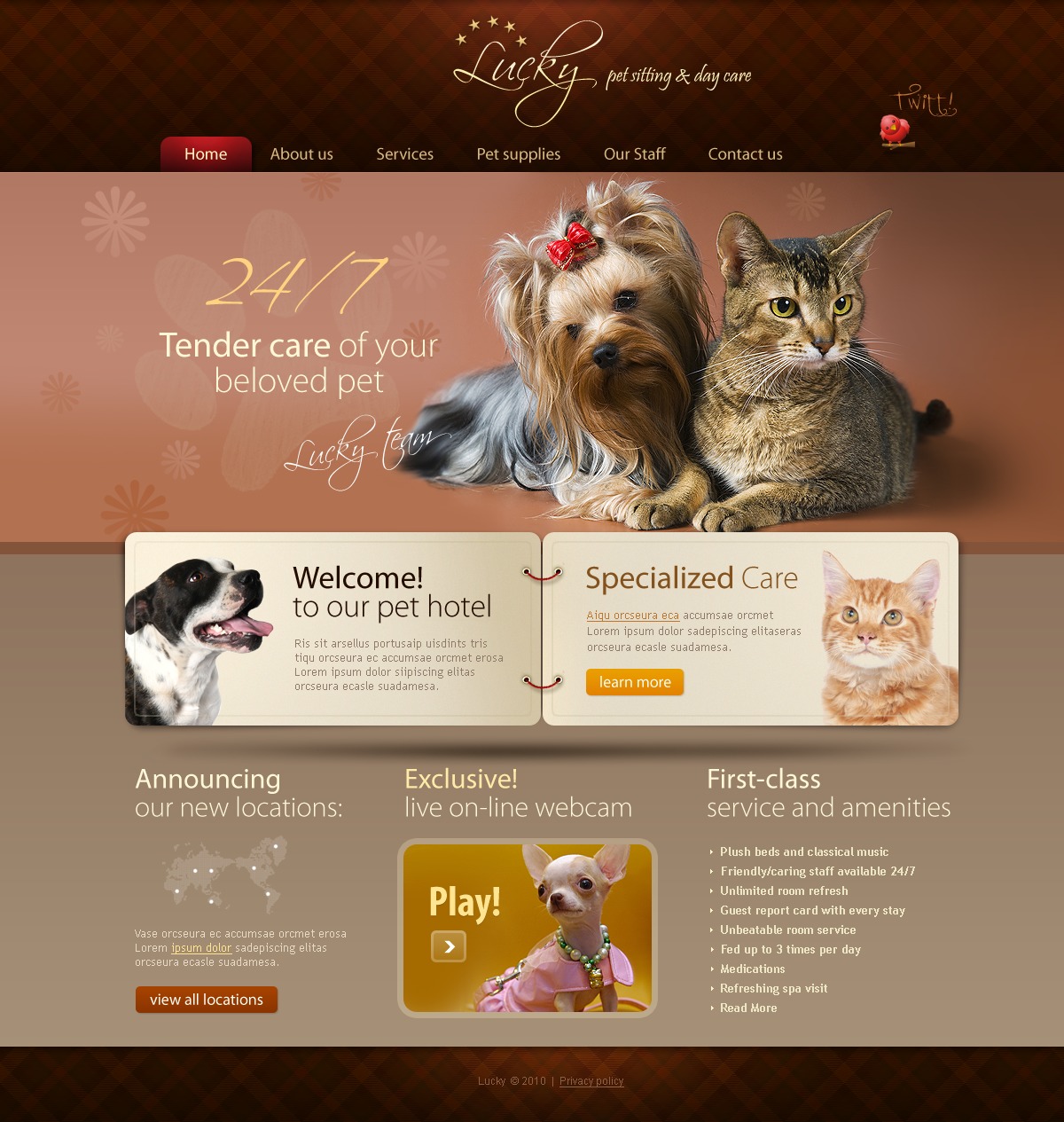 Pet Sitting Website Template 28173