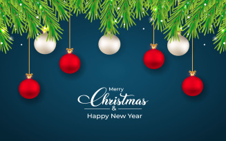 Christmas Banner with Decoration Balls vector design