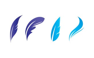 Feather logo template. Vector illustration. V10