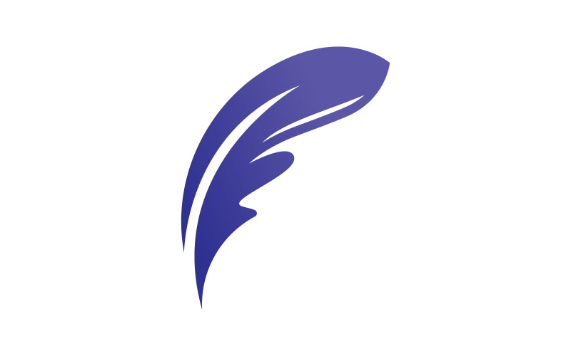 Feather logo template. Vector illustration. V2 Logo Template