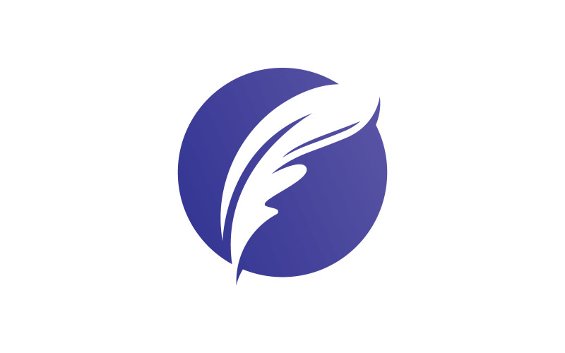 Feather logo template. Vector illustration. V7 Logo Template