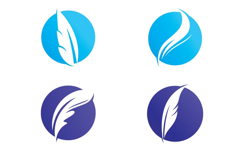 Feather logo template. Vector illustration. V9 Logo Template