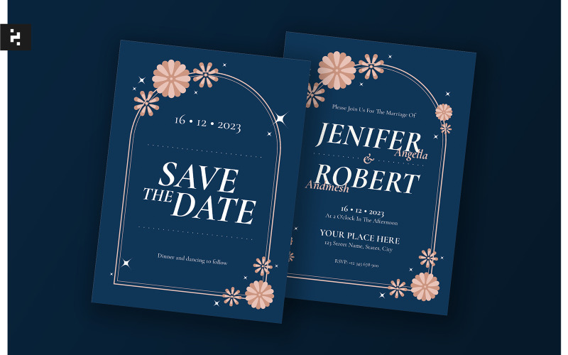 Floral Wedding Invitation Template Corporate Identity