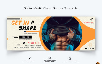 Gym and Fitness Facebook Cover Banner Design-26