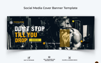 Gym and Fitness Facebook Cover Banner Design-31