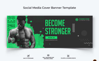 Gym and Fitness Facebook Cover Banner Design-32