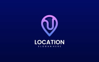 Location Line Art Gradient Logo