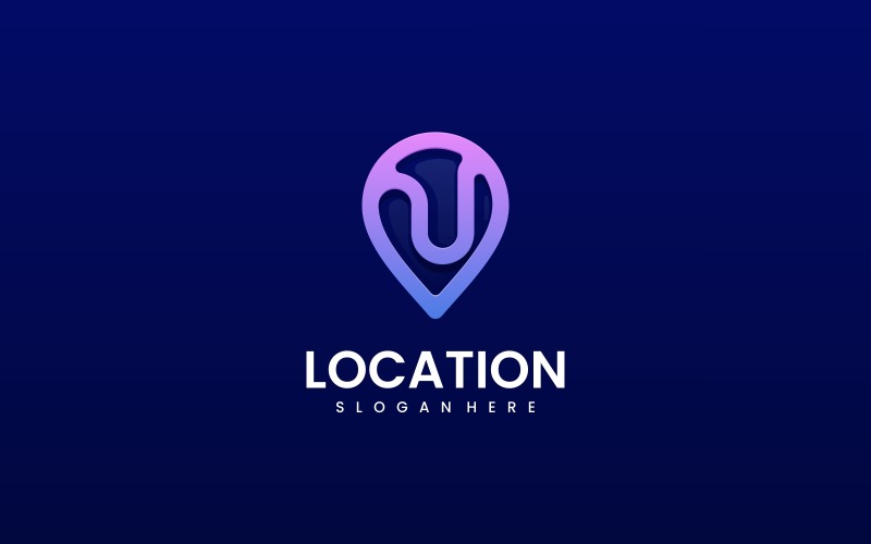 Location Line Art Gradient Logo Logo Template