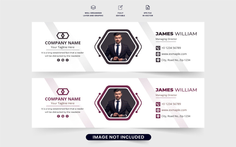 Email signature social media cover Corporate Identity