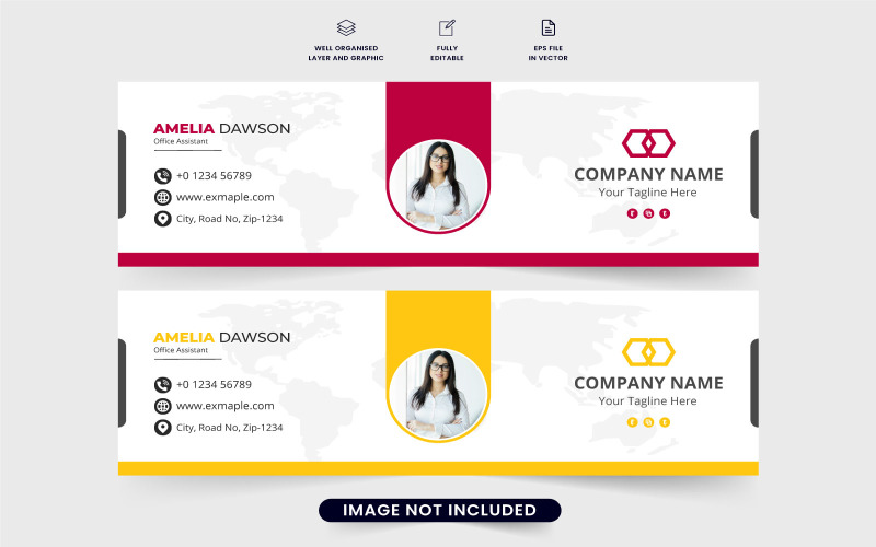 Email signature template vector design Corporate Identity