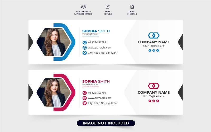 Minimal email signature template design Corporate Identity
