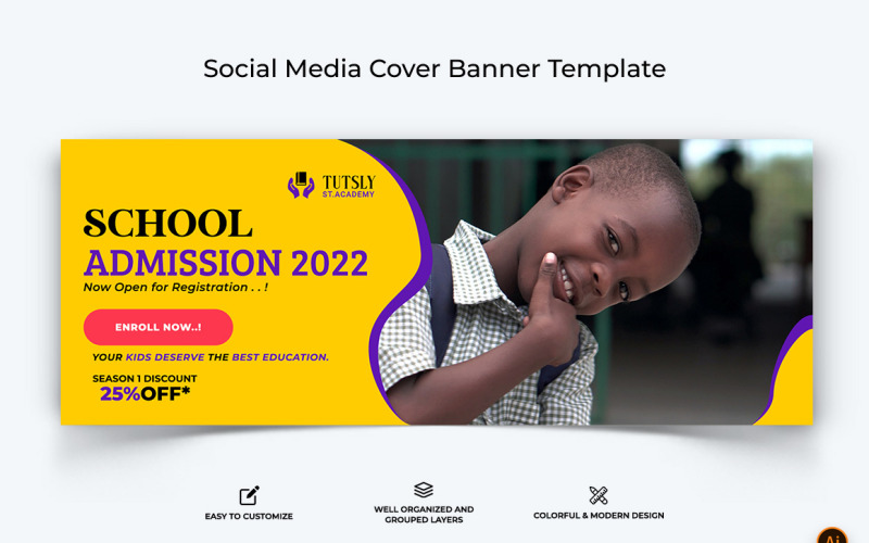 School Admission Facebook Cover Banner Design-04 Social Media