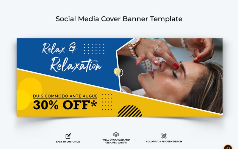 Spa and Salon Facebook Cover Banner Design-04 Social Media